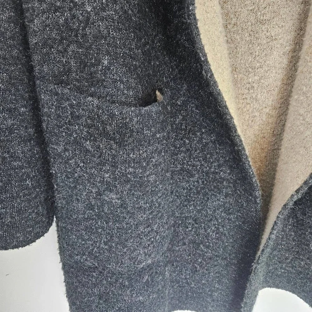 Zara Knit Women's Open Front Shawl Jacket Oversized Front Pockets Size S - Picture 3 of 14